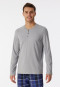 Maglia a maniche lunghe in cotone biologico con abbottonatura, grigio screziato - Mix+Relax