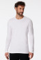 Shirt long-sleeved organic cotton round neck white - 95/5