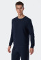 Shirt lange mouwen sweatstof biologisch katoen Tencel manchetten strepen donkerblauw - Mix+Relax