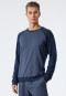 Maglia a manica lunga con polsini, in tencel, girocollo, fantasia in blu scuro - Mix+Relax