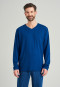 Shirt langarm V-Ausschnitt blau - Mix+Relax