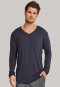Shirt langarm V-Ausschnitt dunkelgrau - Mix & Relax Cotton Modal