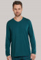 Shirt langarm V-Ausschnitt dunkelgrün - Mix+Relax