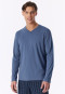 Shirt met lange mouwen en v-hals, faded denim - Mix+ Relax