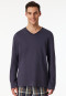 Shirt langarm V-Ausschnitt graphit - Mix+Relax