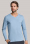 Shirt langarm V-Ausschnitt hellblau - Mix & Relax Cotton