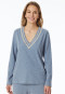 Shirt long-sleeve v-neck jeans-mottled - Mix+Relax