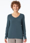 Shirt langarm V-Ausschnitt jeansblau - Mix+Relax