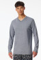 Shirt long-sleeve v-neck midnight blue ringed - Mix+Relax