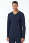 Shirt long-sleeve v-neck midnight blue - Mix+Relax
