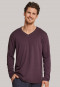 Shirt langarm V-Ausschnitt rotbraun - Mix & Relax Cotton Modal