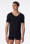 Shirt interlock seamless short-sleeved V-neck black Laser Cut