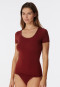 Shirt korte mouw terracotta - Personal Fit