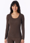 Shirt langarm deep brown - Personal Fit