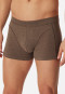 Boxer briefs organic cotton piping heather taupe - Comfort Fit