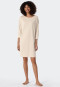 Maglia da notte oversize in modal con maniche a 3/4 e polsini, color sabbia - Modern Nightwear
