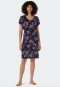 Chemise de nuit manches courtes modal encolure en V imprimé feuilles multicolore - Contemporary Nightwear