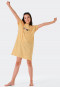 Chemise de nuit manches courtes coton biologique rayures fleurs jaunes - Happy Summer