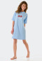 Chemise de nuit manches courtes coton bio lunettes de soleil bleu air - Aquatic Flow
