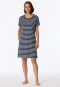 Sleep shirt short-sleeved stripes midnight blue - Casual Essentials
