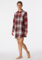 Sleep shirt long-sleeved flannel organic cotton button placket check multicolored - X-Mas