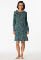 Slaapshirt lange mouwen modal bloemenprint petrol - Contemporary Nightwear