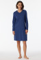Long-sleeved V-neck sleep shirt polka dots navy - Comfort Essentials