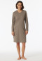 Slaapshirt lange mouwen V-hals gestipt taupe - Comfort Essentials