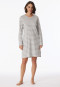 Sleep shirt long-sleeved V-neck stripes heather gray - Casual Essentials