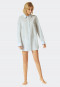 Sleepshirt langarm Webware Knopfleiste Streifen hellblau - Pyjama Story