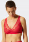 Reggiseno morbido senza ferretti e imbottiture in pizzo di colore rosso - Feminine Lace