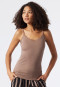Spaghetti strap top Tencel adjustable straps lace brown - Tencel Lace