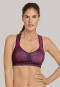 Sports bra molded cups wireless High Support berry-black patterned - Active