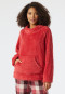 Sweater fleece met voorzak en opstaande kraag, fel rood- Mix+Relax Lounge