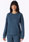 Long-Sleeve Double-Faced v-neck Sweatshirt, Deep Blue - Mix+ Relax