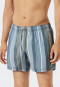 Short de bain matière tissée rayé bleu-vert - California Cruise