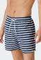 Swim trunks woven fabric dark blue-white striped - Submerged