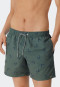 Zwemshort geweven stof vissen olijf patroon - Waterworld