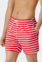 Pantaloncini da bagno in tessuto a maglia con fantasia a righe bianche e rosse - Submerged