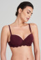 T-shirt soutien-gorge à bonnets et baleines dentelle bordeaux - Feminine Lace