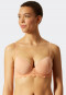 T-shirt bra with cup and underwire lace peach - Feminine Lace