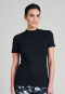 T-shirt double rib stand-up collar black - Mix & Relax