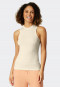 Top seamless Lyocell Ripp-Optik off-white - Lounge Seamless