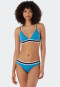 Triangel-Bikini-Set herausnehmbare Softcups variable Träger Mini-Slip Ripp-Optik aquarium - Underwater