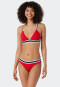 Triangle bikini set removable soft cups variable straps mini panties ribbed look red - Underwater