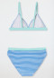 Triangle bikini set knitwear SPF40+ recycled stripes aquarium - Aqua