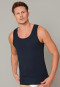 Hemd dubbelrib biologisch katoen donkerblauw - Retro Rib