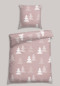 Reversible bed linen 2-piece flannelette fir trees dusky pink - SCHIESSER HOME