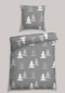 Set di biancheria da letto reversibile composto da 2 pezzi in fine qualità castoro, motivo con abeti, di colore di colore grigio chiaro - SCHIESSER HOME