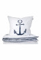 Biancheria da letto reversibile 2 pezzi Renforcé a strisce d'ancora bianco/navy - SCHIESSER Home